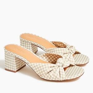 J. Crew Beige Gingham Heels
